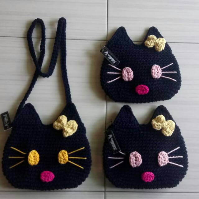 Tas rajut hello kitty/anak & dewasa