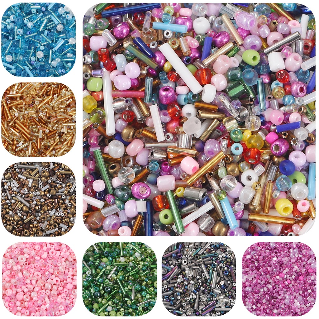 1000pcs Manik-Manik Kaca Bulat Aneka Warna Ukuran 30g 1.5-4.5mm Untuk Membuat Perhiasan Anting