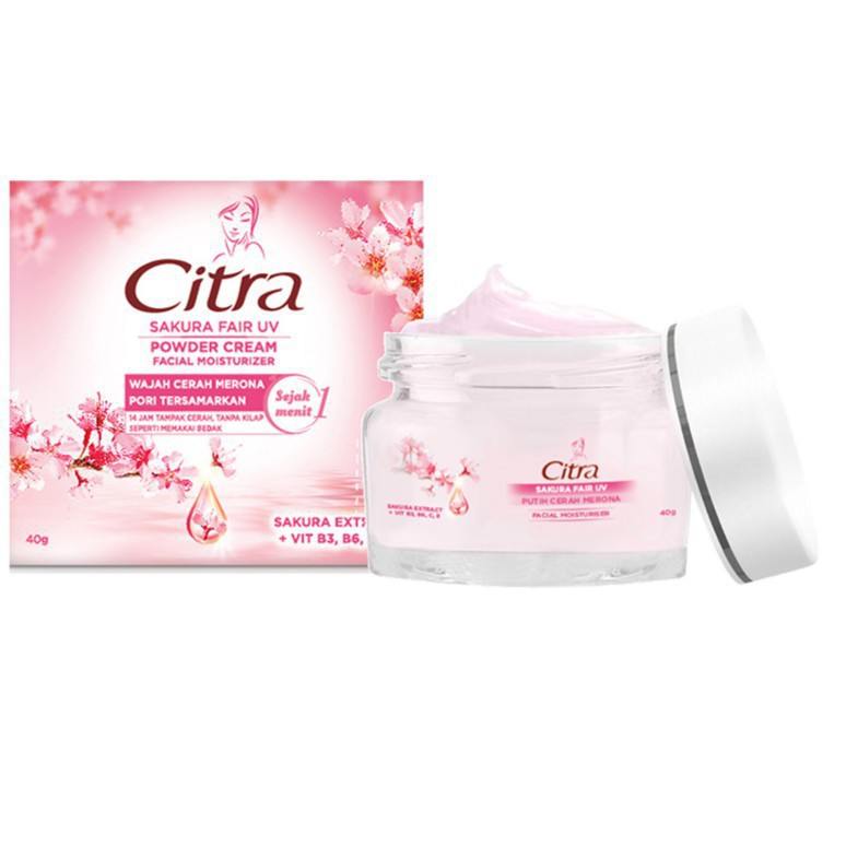 CITRA SAKURA GLOW UV POWDER CREAM FACIAL MOISTURIZER 40GR