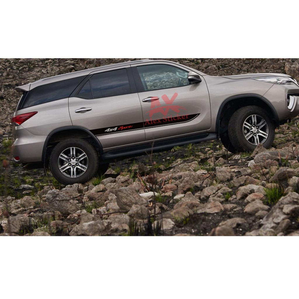 stiker list 4x4 sticker mobil toyota fortuner pajero cuting stiker terbaru