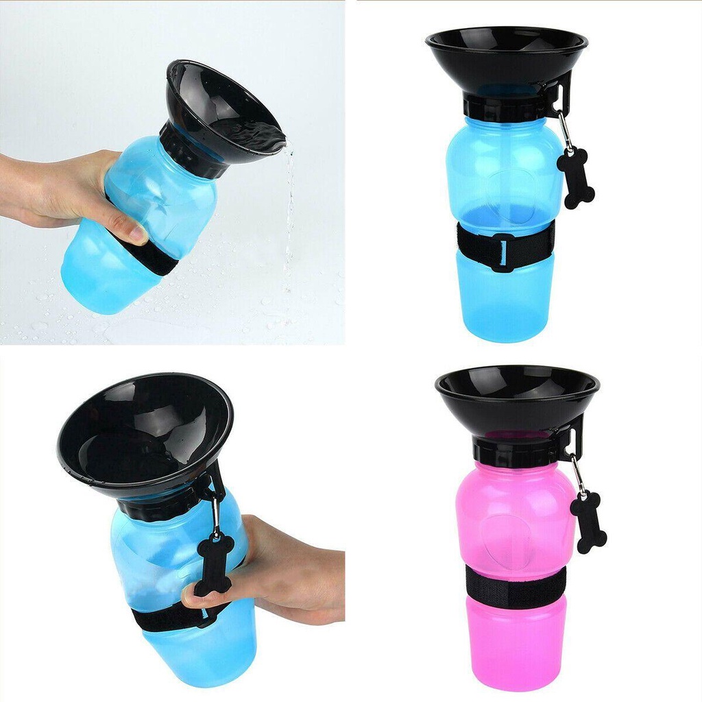 Solighter Dog Cat Pet Water Bottle Tempat Makan Air Feeder Bottle Mangkuk Minum Anjing Travel Plastik