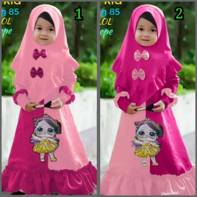 Gamis anak perempuan LOL LED / baju nyala LOL / 4 5 6 7 tahun