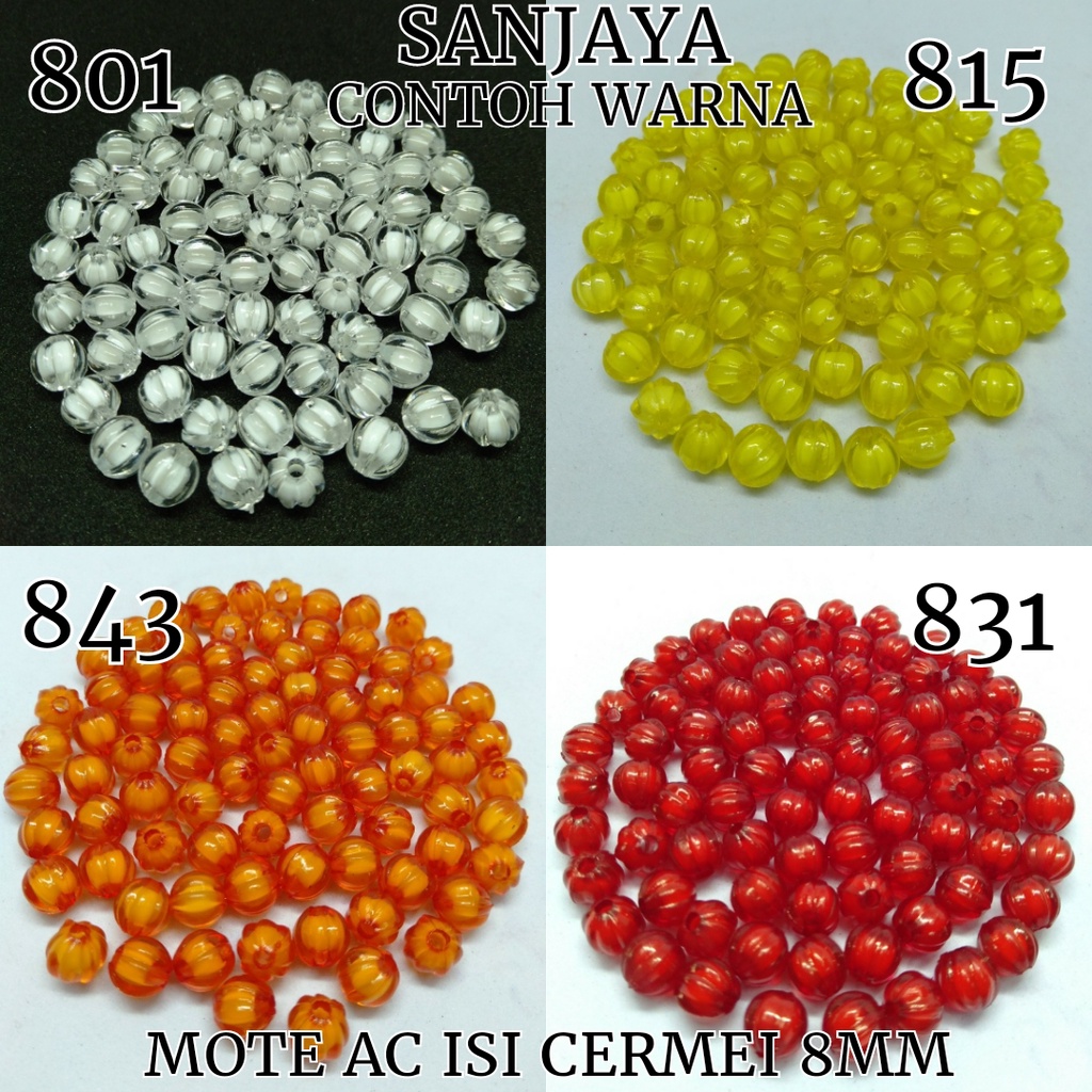 MOTE ISI / MANIK AKRILIK ISI / MANIK BELIMBING / MANIK ISI BELIMBING / MOTE AC ISI CERMEI 8MM
