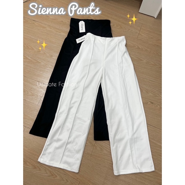 Sienna Zipper Cullote Pants - Celana Kulot Resleting Bahan Scuba Premium Tebal - Celana Wanita Import High Waist Korea Kekinian Terbaru 871