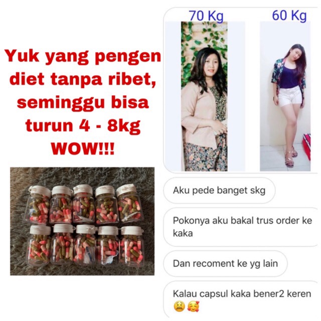 SLIMMING CAPSULE (15 pink + 8 hijau)