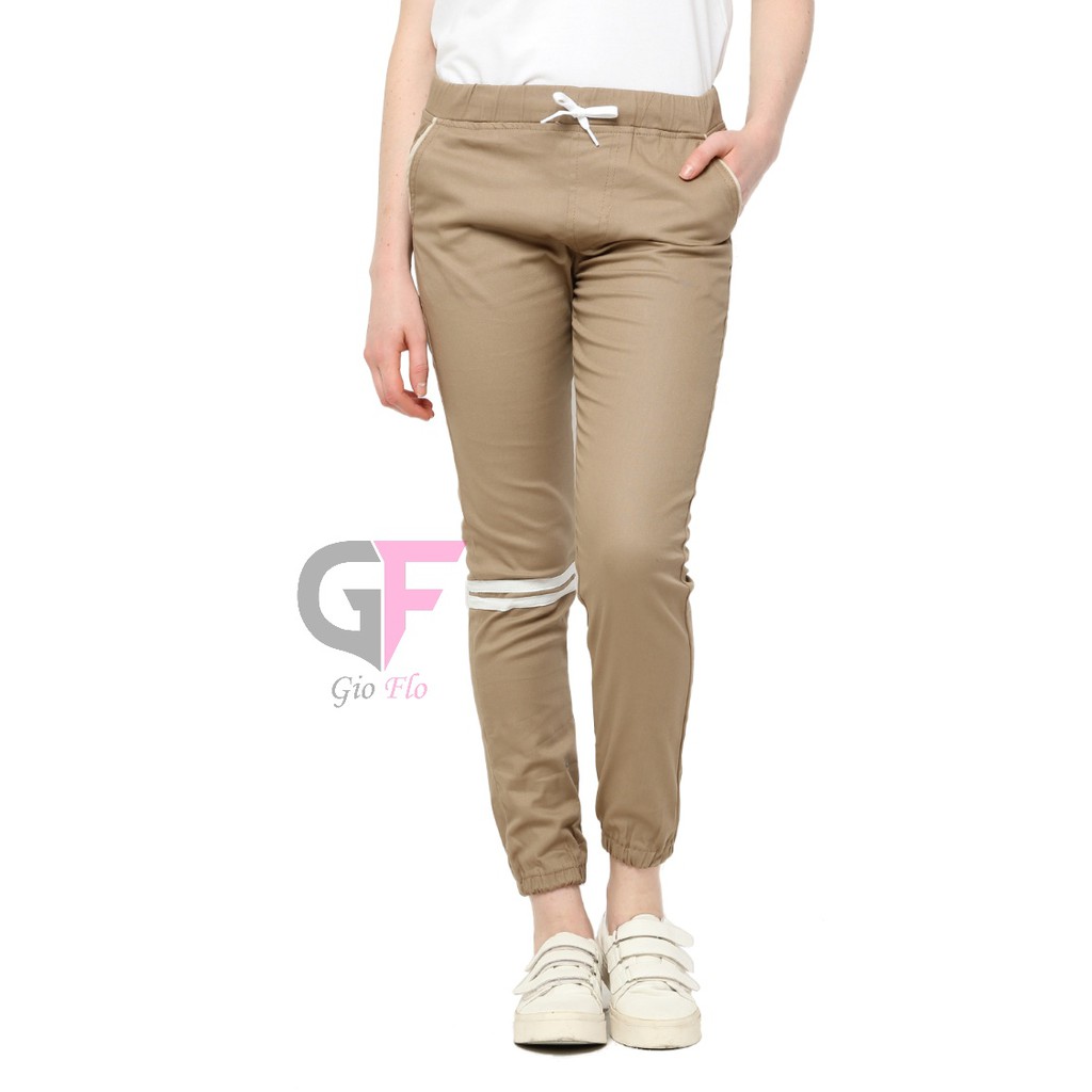 GIOFLO Jogger Perempuan Celana Penjang Casual Terbaru Coklat / CLN 961