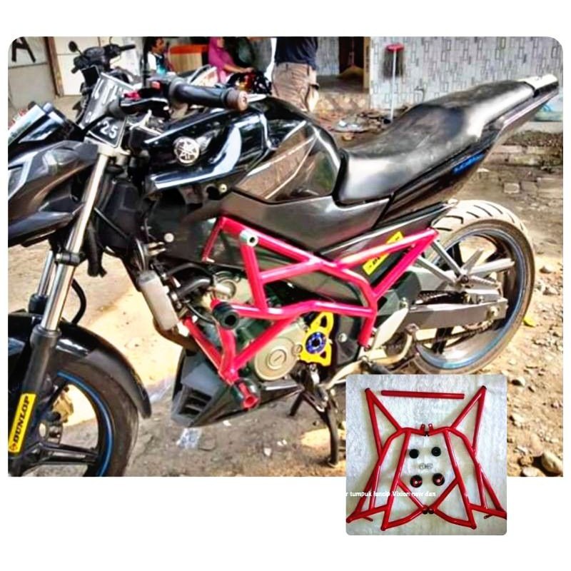 Tubular crashbar vixion old dan new full lancip adventure