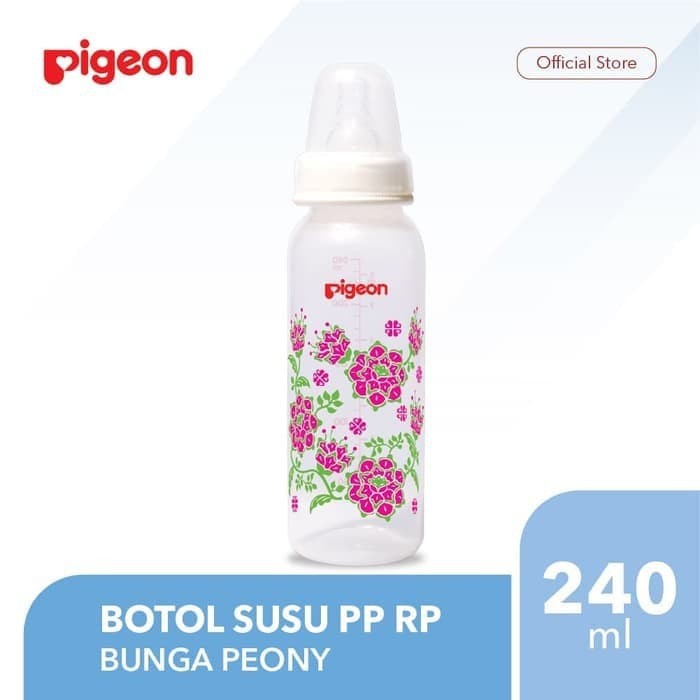 BOTOL PP RP 240ML BUNGA PEONY PIGEON / BOTOL SUSU BAYI PIGEON