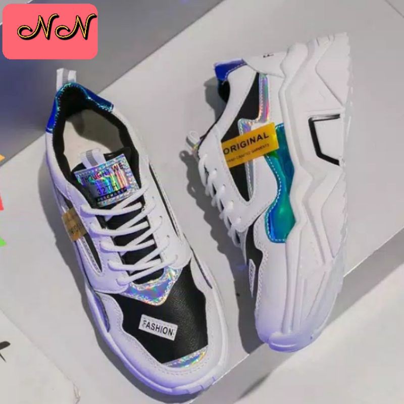 {COD} Sepatu Sneakers Wanita | Sepatu Olahraga Wanita | Sepatu Running Korea Import | Sepatu Murah