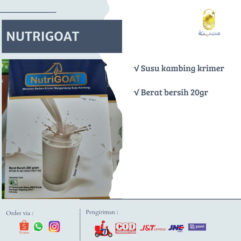 

NutriGoat susu kambing Original dan Chocolate/Coklat