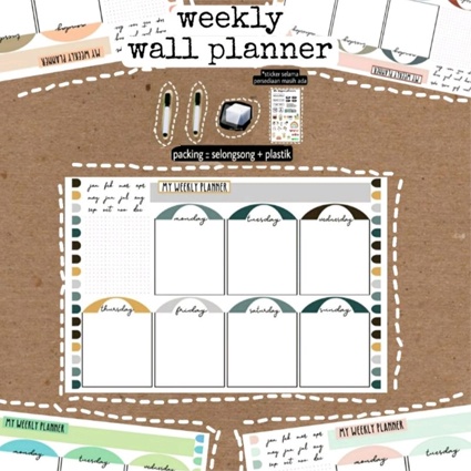 

Wall Planner / Schedule Board / Weekly Planner / Wipe and Clean Planner / Pallete Color