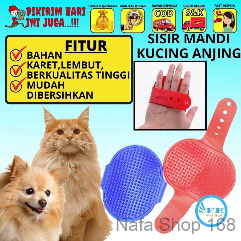 Sisir Mandi Oval - Sisir Pijat  Sisir Mandi Kucing Sisir Karet Anjing Kelinci Ouval Nafa Shop 168