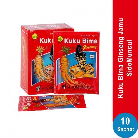 Jamu Kuku Bima Ginseng SidoMuncul isi 10 Sachet, Jamu khusus pria dewasa