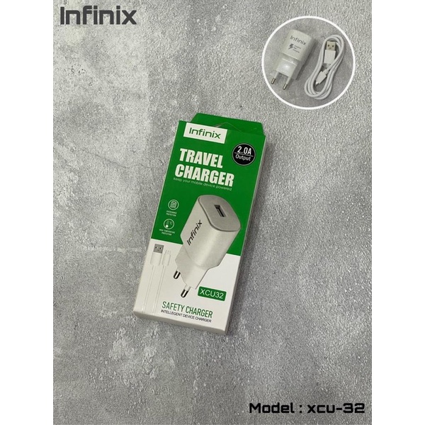 CHARGER INFINIX HOT 9/HOT 10 XCU 32 MICRO USB ORIGINAL TRAVEL CHARGER INFINIX PROMO SEN