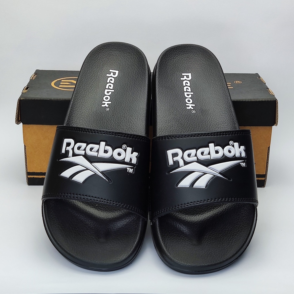 Sandal Sendal Slop Slip On Pria Kulit Sintetis