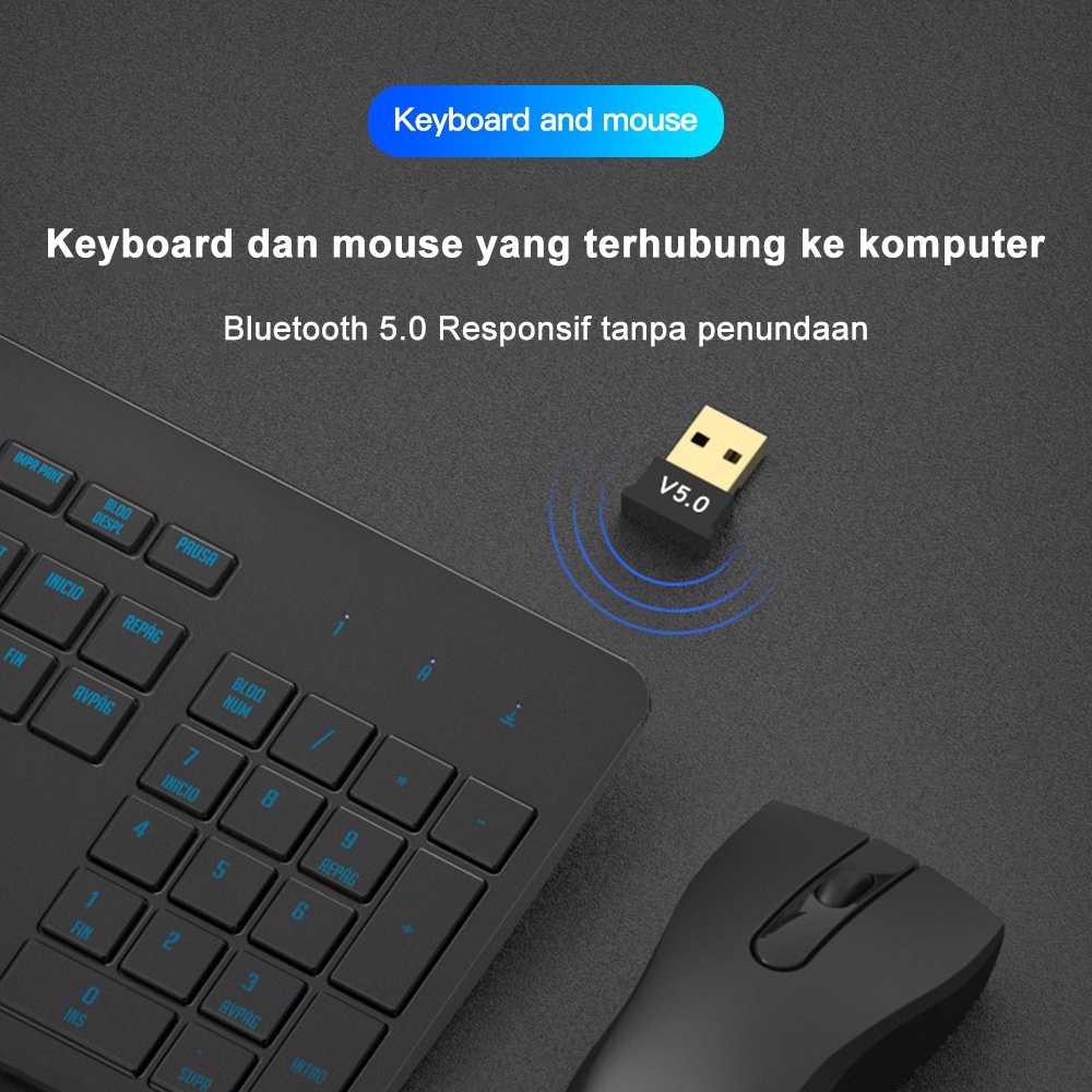 ITS Adaptor USB Bluetooth 5.0 Wireless Bluetooth Adapter Receiver Dongle For PC Laptop Komputer