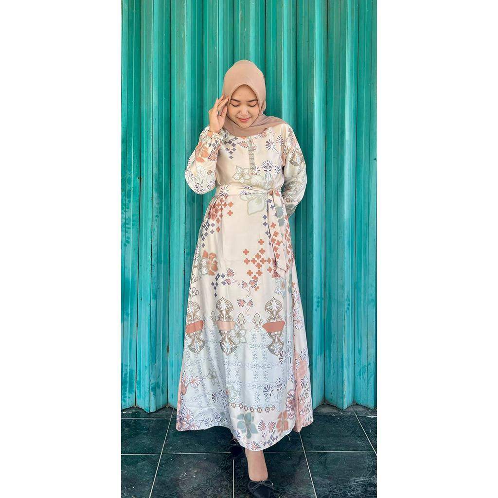(Grosir kudus)GAMIS TROPICAL/Gamis pesta/gamis polos/gamis arab/gamis manik/DRESS KONDANGAN gamis el