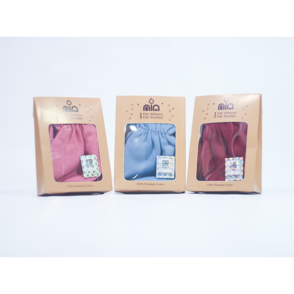 Sarung Tangan Bayi Set Nia Premium Polos- Sarung Tangan Bayi Murah / Sarung Tangan Kaki Bayi NIA