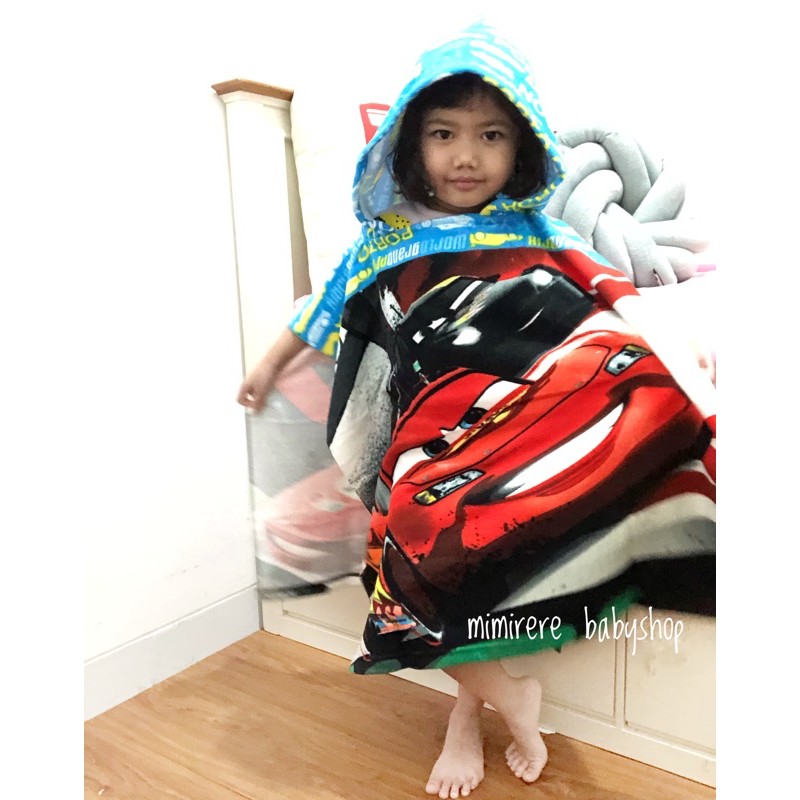 Handuk Ponco Anak Motif Karakter Microfiber-Cars McQueen