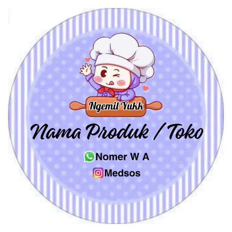 

(MINIMAL ORDER 100 PCS) Stiker produk untuk kemasan cemilan / makanan / cathering