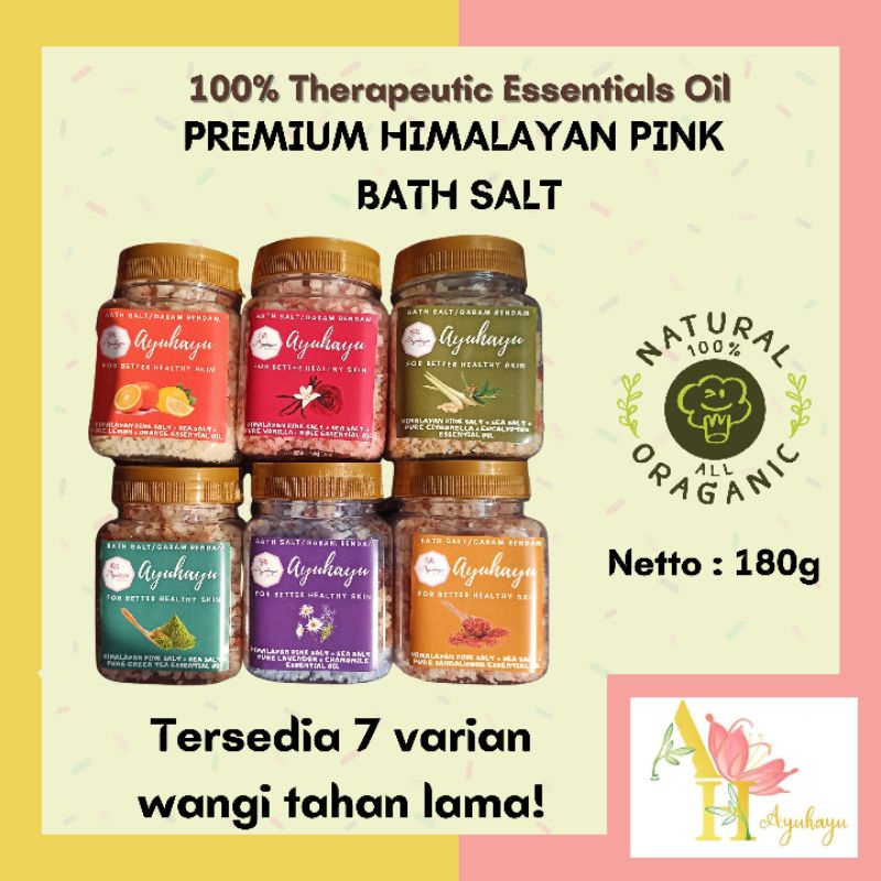 [180g] THERAPEUTIC FLORAL HIMALAYAN BATH SALT DRIED FLOWER AYUHAYU GARAM MANDI RENDAM KAKI SPA FOOT SOAK WANGI AROMATERAPI PURE ESSENTIAL OIL ALAMI