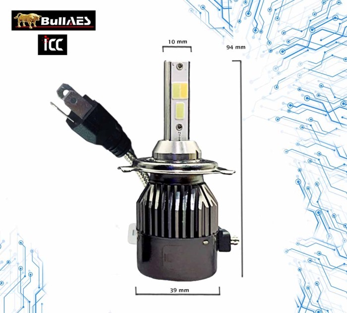 LAMPU LED HEADLAMP H4 3 WARNA Icplus MERK ICC 3600 Lumens