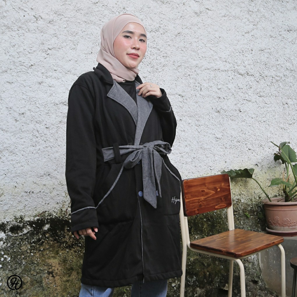 Jaket Sweater Wanita Muslimah Hijacket Elnara - Switer Hoodie Outwear Panjang Hijaber Hijabers