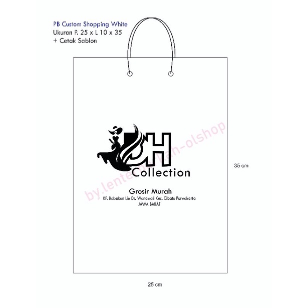 

Paper bag shopping potret White (25x10x35)