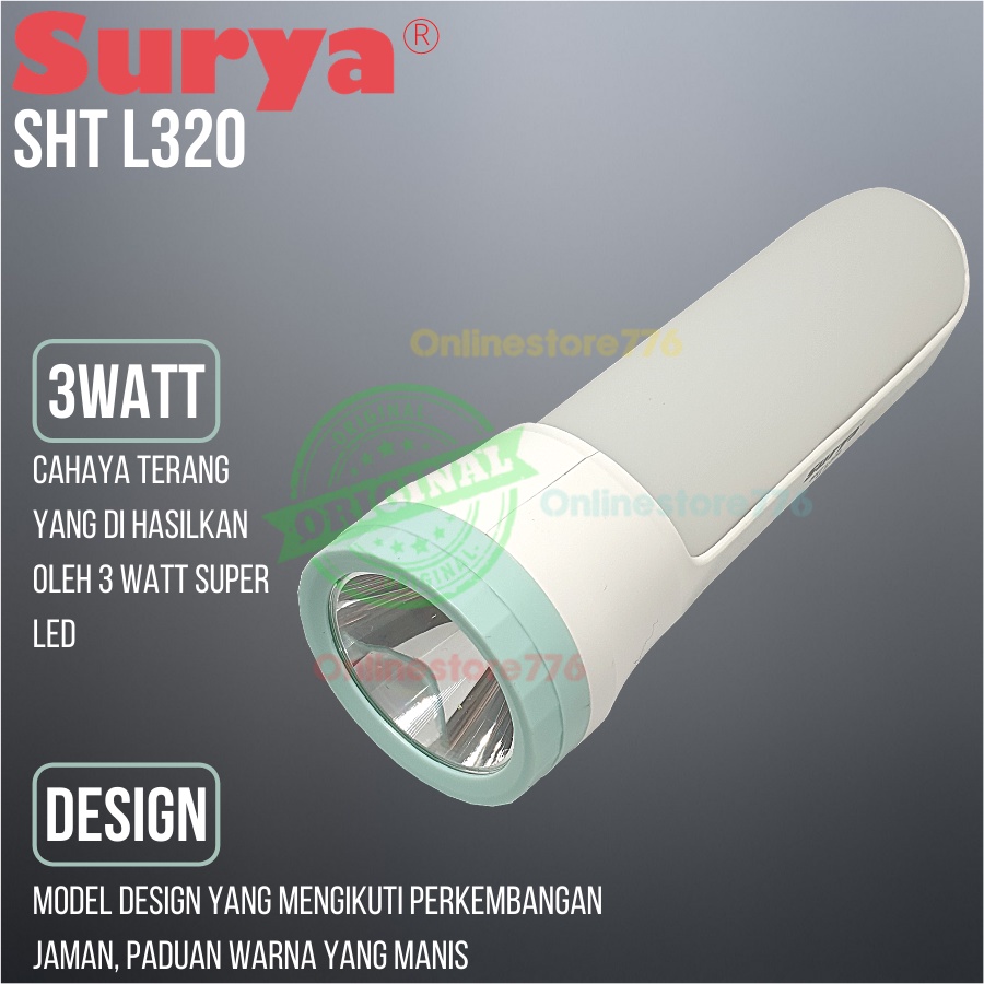 Senter SURYA SHT L320 / Lampu Emergency / Emergency Lamp / Senter LED SURYA SHT L320