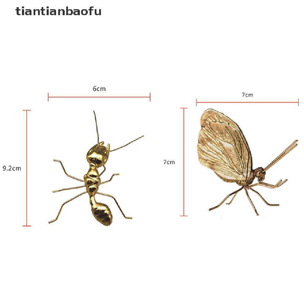 Ornamen Kupu-Kupu Semut Bahan Tembaga Warna Emas Untuk Dekorasi Seni