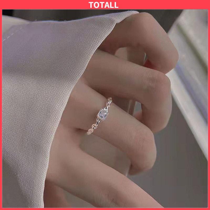 COD Cincin Berlian Persegi Model Terbuka Untuk Wanita-Totall