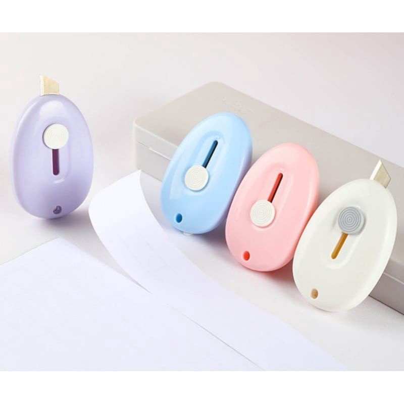 Bundara.id Pr-833 Pisau Travel mini/ Cutter Mini Unik E313 Pisau Kecil Portable Bentuk Oval Travel Size Import