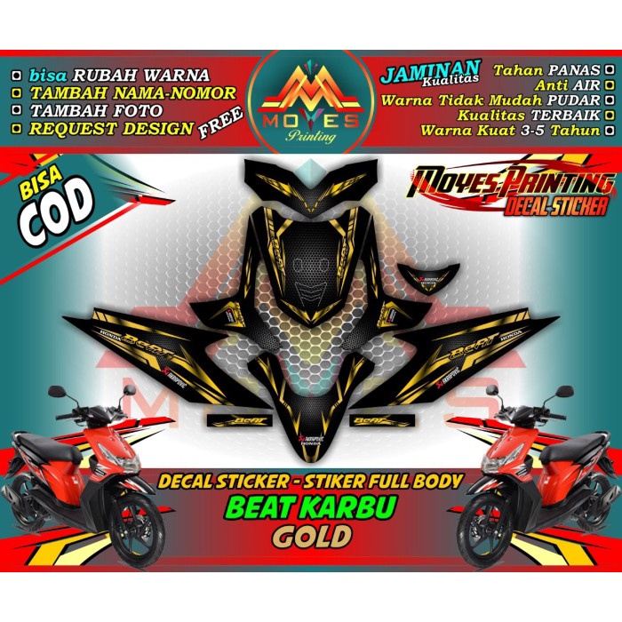 beat bat karbu variasi gold-decal beat karbu variasi gold-striping beatkarbu custom variasi gold