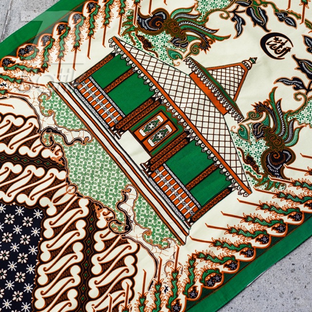 SAJADAH BATIK 2 LAPIS TEBAL 55X105 PREMIUM HIJAU MERAH 723343 Cap 72
