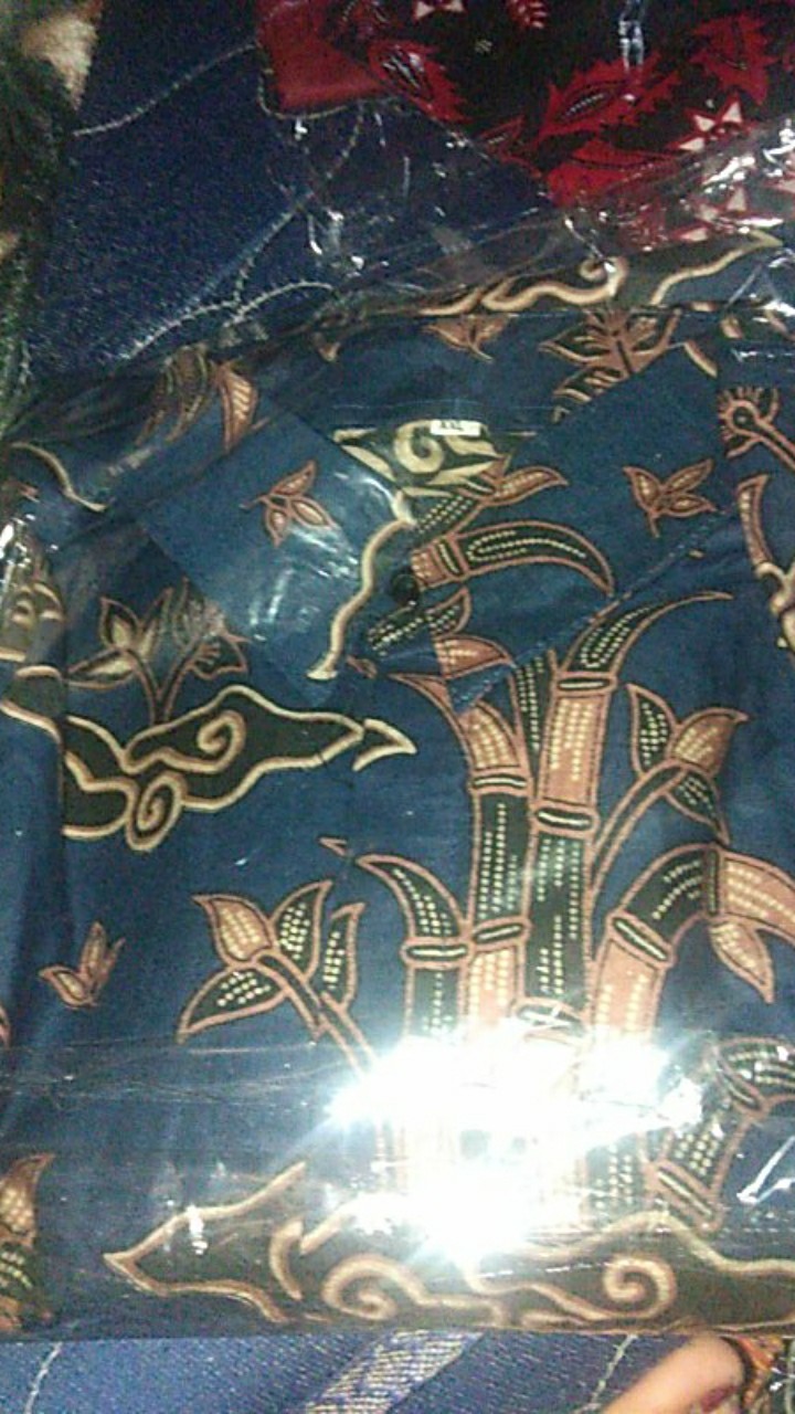 Kemeja Batik Pria Lengan Panjang Size M L Xl Xxl  Bswart Batik Hrb026 Kenongo Hem Panjang Padi