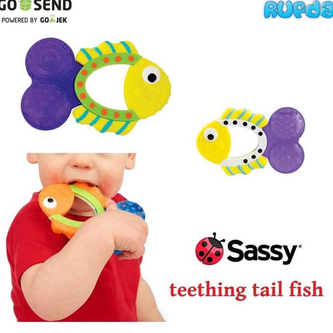 Termurah Sassy Teething Tail Fish, Teether Bayi 3 Bulan +