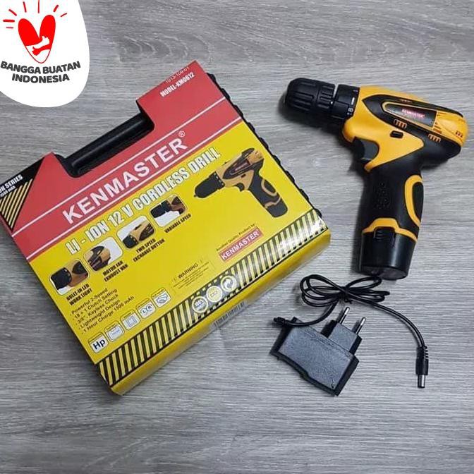 Mesin Bor Baterai Cordless Drill Kenmaster Charger KM0612