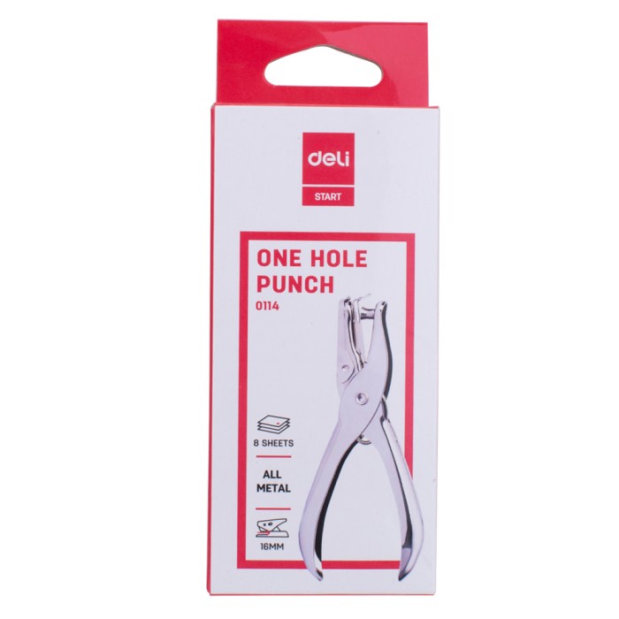 

Deli Pembolong kertas-1-hole Metal Plier Punch 8sheets E0114 (PCS)