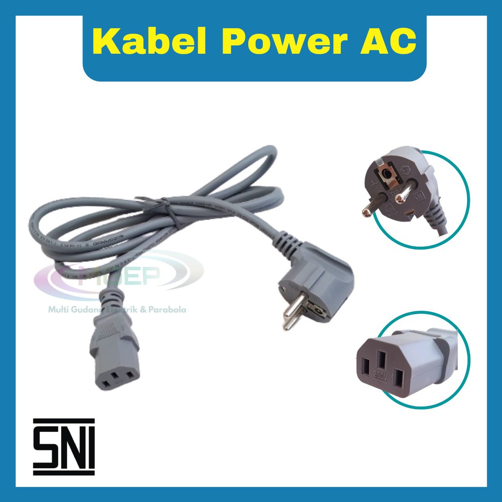 Kabel Power AC 3 Lubang Berstandar SNI 1,5 M 3x0.75mm Cablex Sentosa