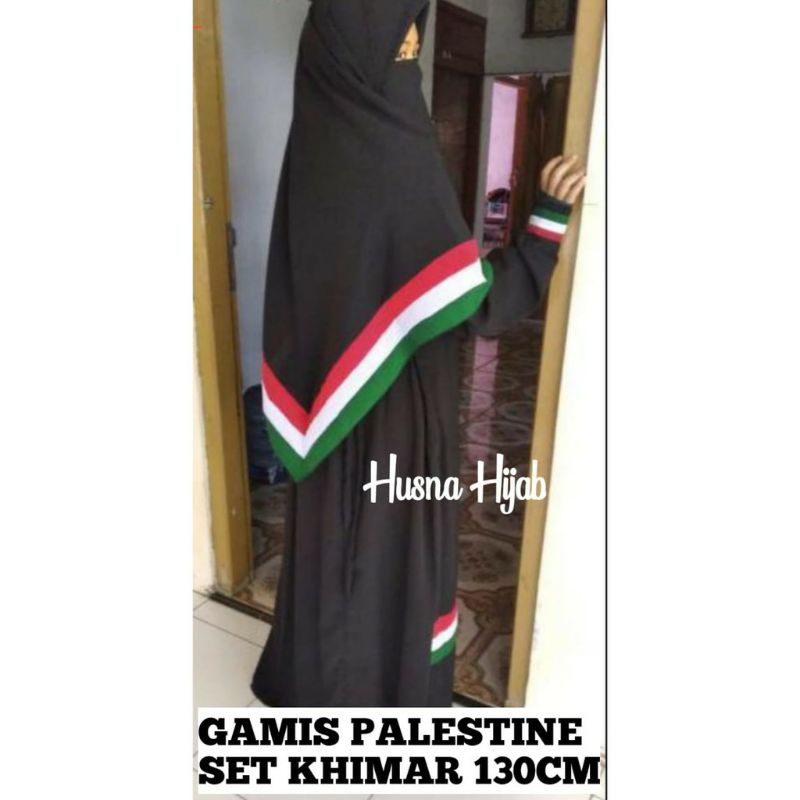 [HUSNA COLLECTION] Gamis Palestine Set Free Cadar / Set Gamis Palestine