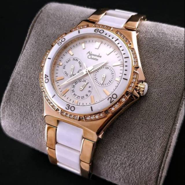 Jam Tangan Wanita Alexandre christie Ac2294 keramik
