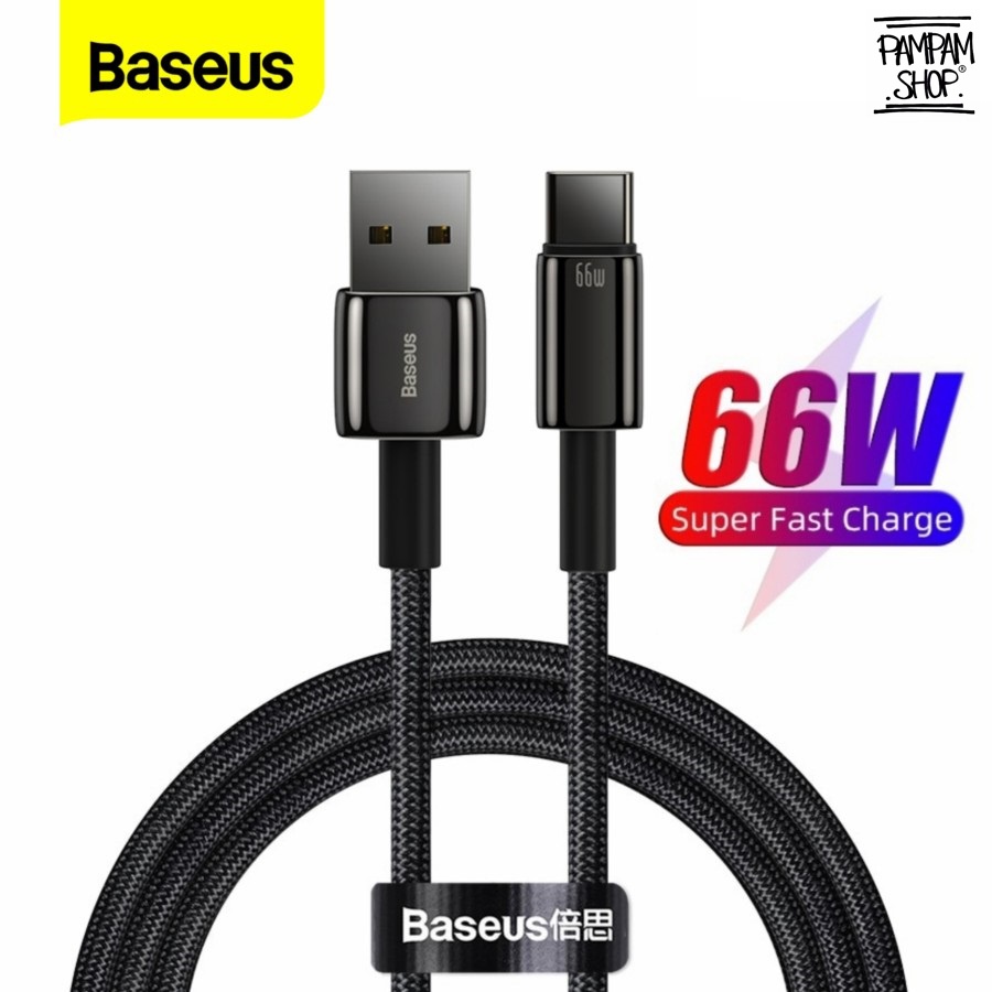 Baseus Original Tungsten Kabel Data USB Type C 100W 5A 6A Fast Charging Cable Charger Casan Tipe C Ori