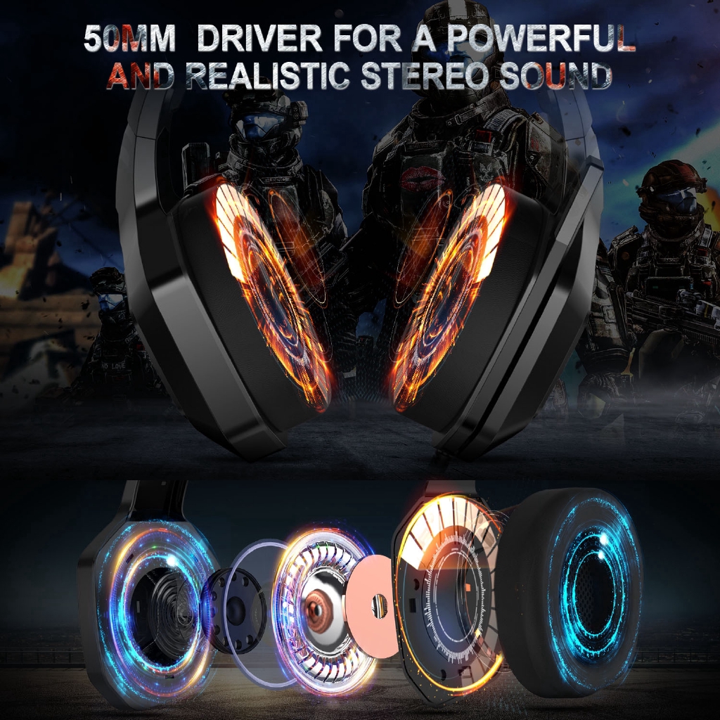 Onikuma K10 Headset Gaming Kabel RGB Dengan Mic Untuk Komputer PS4 XBOX