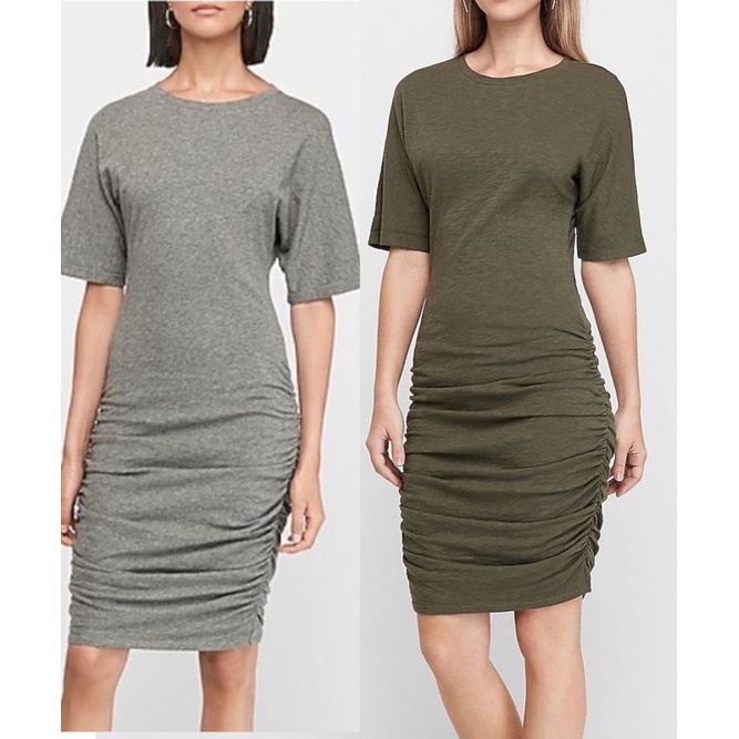 Exp** ruched sleeved dress / sisa export