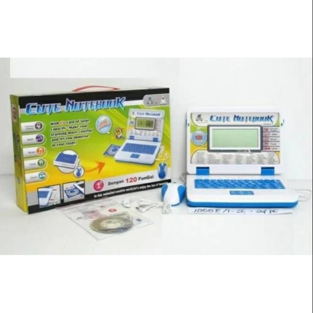 Mainan Laptop Cute Notebook 2 Bahasa ( Indo dan Inggris ) 120 Fungsi