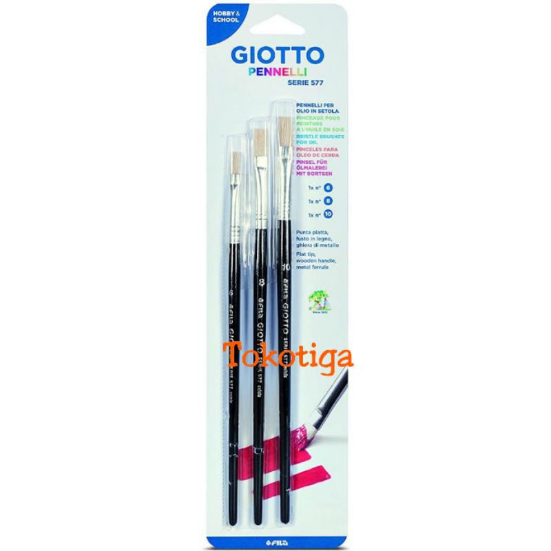 

Kuas Lukis Giotto Pennelli Serie 577 Flat Brush Isi 3pc No.6,8,10