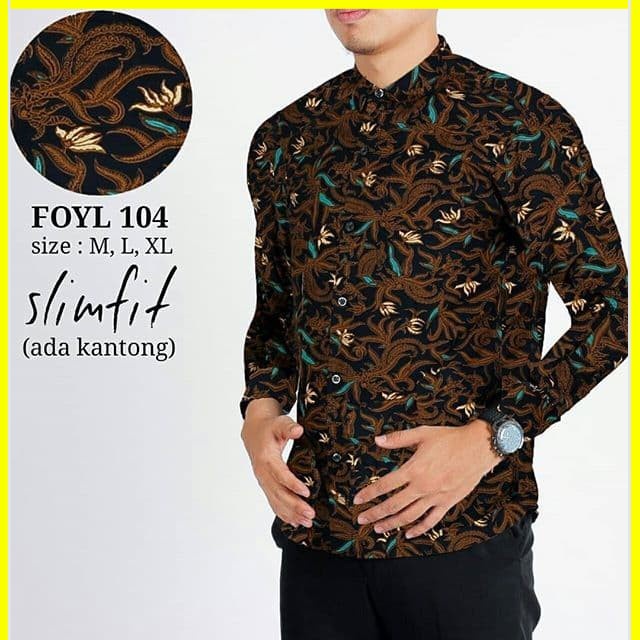 FOYL104 KEMEJA BATIK PRIA SLIMFIT MEWAH UNIK BAJU BATIK PRIA BEST SELLER PREMIUM KEMEJA BLD JAKARTA