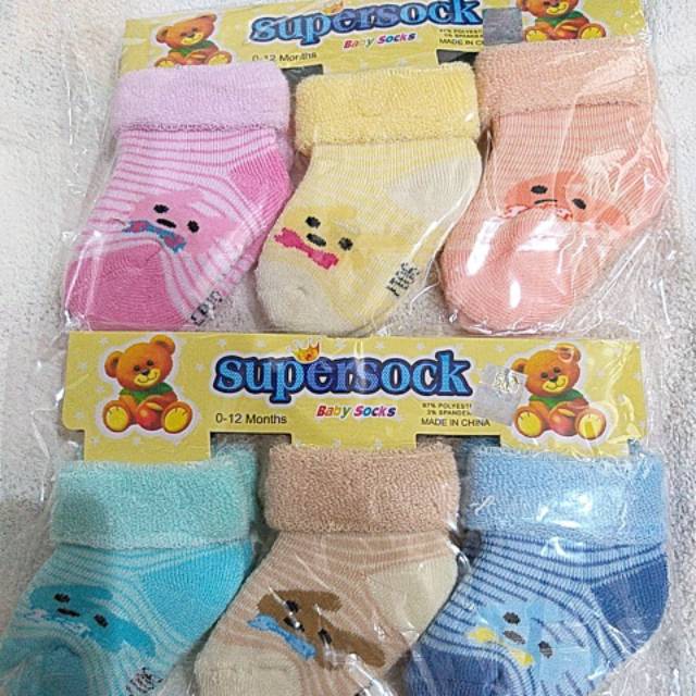 Super sock Kaus kaki baby lipat 0-6 month