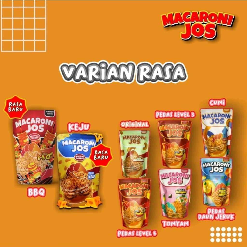 

MacJos Macaroni Jos Makaroni Aneka Rasa (100gr)