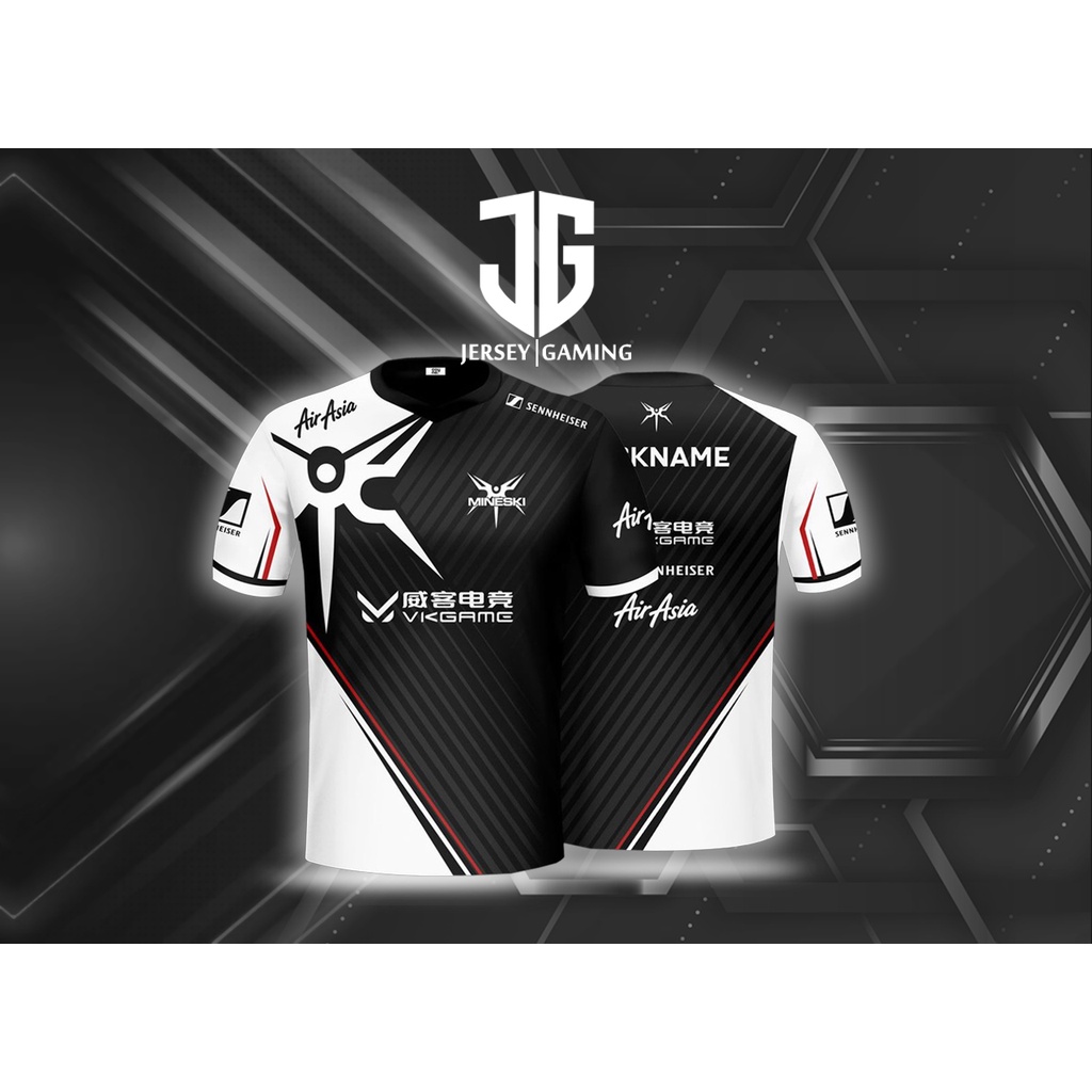 JERSEY BAJU KAOS GAMING MINESKI ESPORT 2021 GAME PUBG DOTA 2 WILDRIFT LOL (FREENICKNAME)